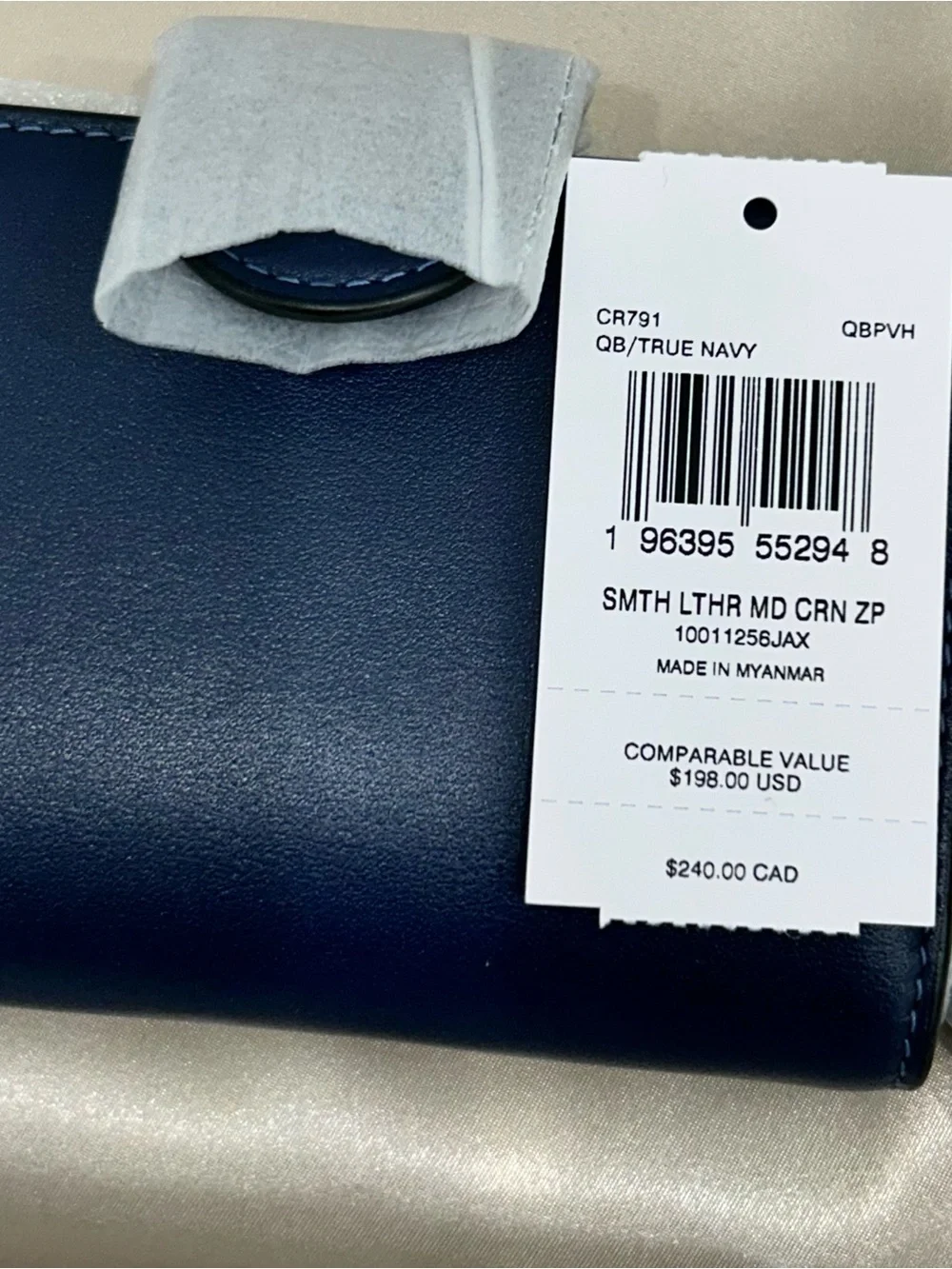 Cloach Navy Blue Women's Bi-Fold Wallet with Carriage Logo